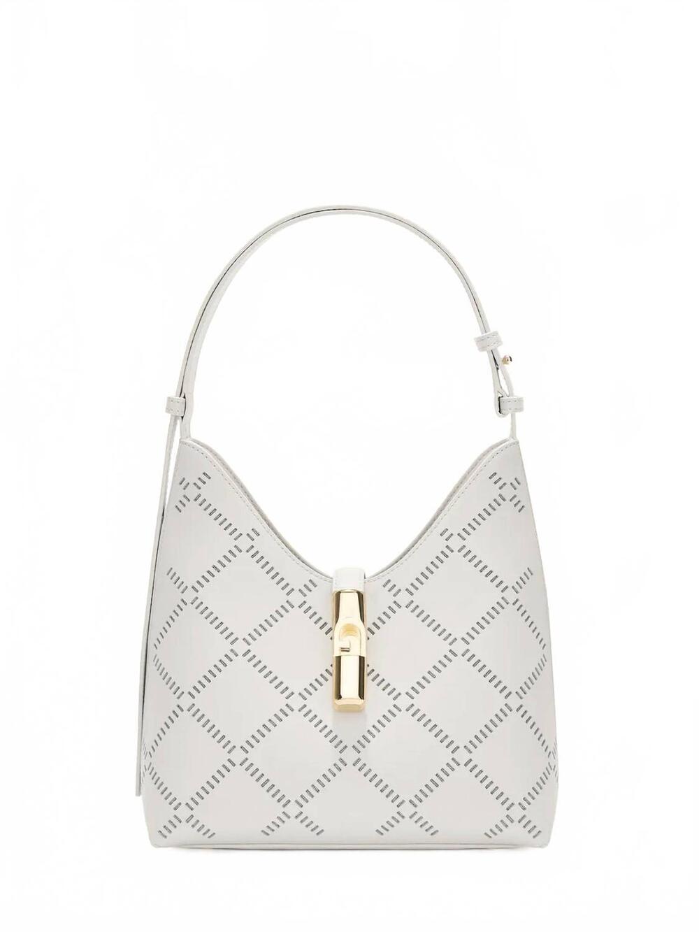 NEW FURLA women's goccia s hobo bag in marshmallow